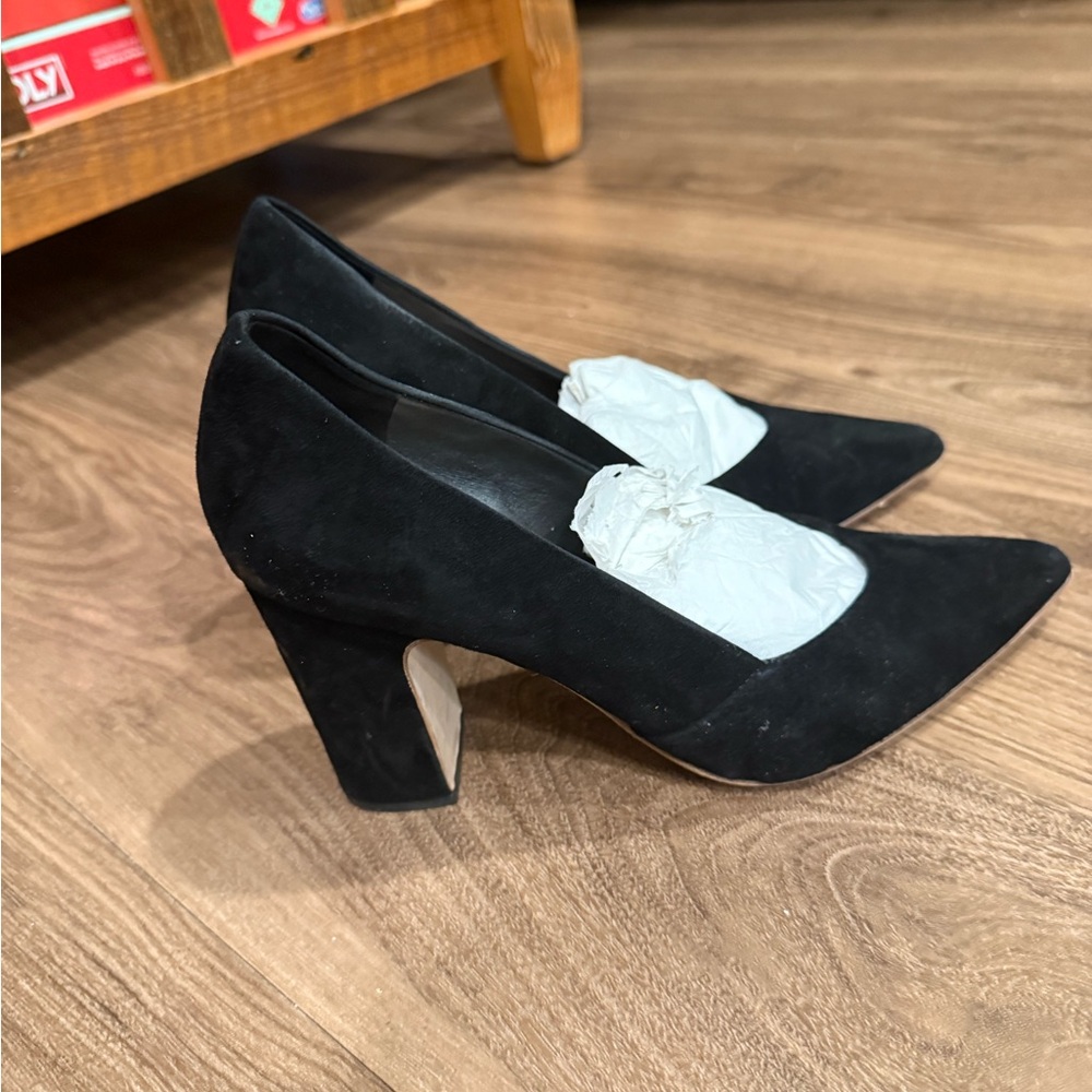 Loeffler Randall black suede heels